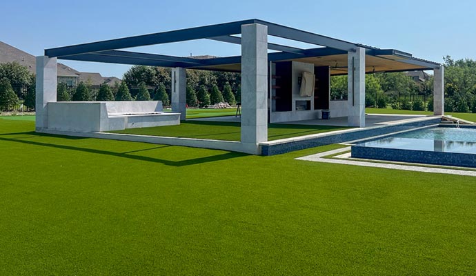 Event space with artificial turf